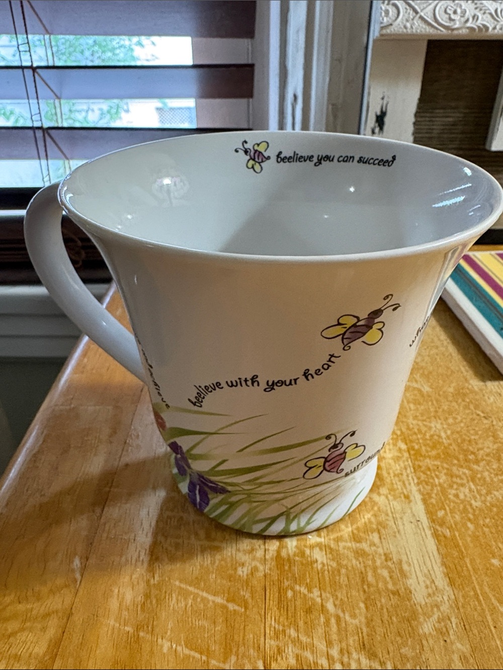 Mary Kay Bee-themed White Ceramic Coffee Mug with Inspirational Script